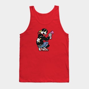 Retro Skeleton Graffiti Tagger with Spray Paint Can Tank Top